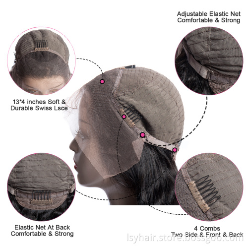 Natural Human Hair Brazilian Water Wave Lace Front Bob Wigs, Pre Plucked Shoulder Length Curly  Classic Bob Wigs